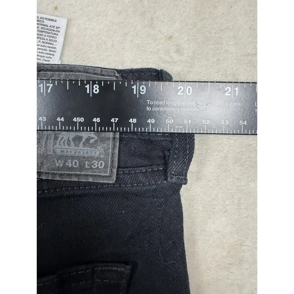 Levi’s 514 Straight Fit Black Jeans Men’s 40x30 Stretch Denim Pants